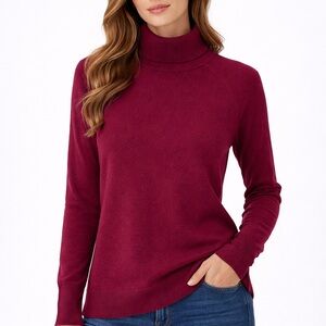 Karen Scott Burgundy Turtleneck Sweater
